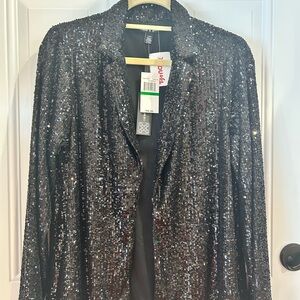 Cable & Gauge Shimmering Black Sequin Blazer